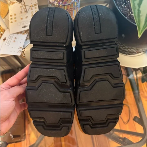 ❤️ Prada Techno Stretch Sneakers Black Fabric Rubber - Picture 6 of 9